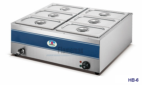 HB-6V 6-head electric bain marie